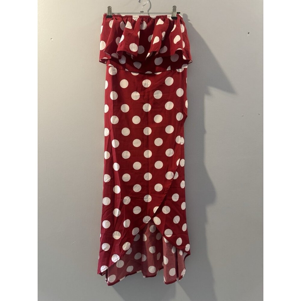 Sucrefas Dress Size Medium Brand New Red And White Polkadots With Belt